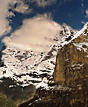 Clouds hovering in front of the Jungfraujoch