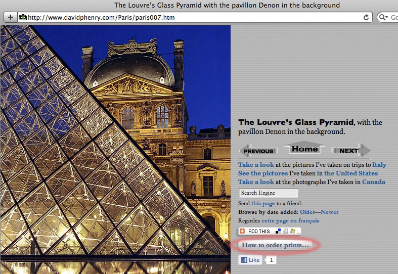 How to order prints of photographs by David Henry