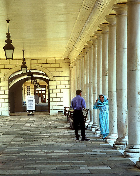 Arcades of one of the buildings at the Greenwich Observatory.