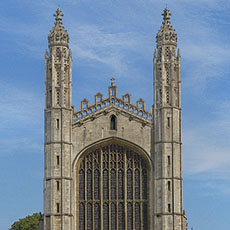 King’s College Chapel in Cambridge seen from the River Cam.