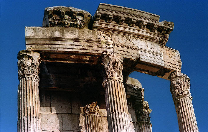 The Temple of Vesta in the Roman Forum.