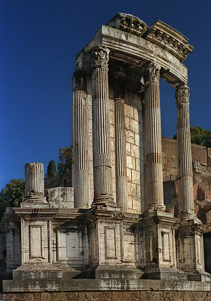The Tempio di Vesta in the Roman Forum.