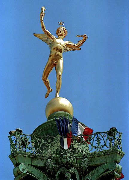 The «génie de la Bastille» at the top of the Column of July.