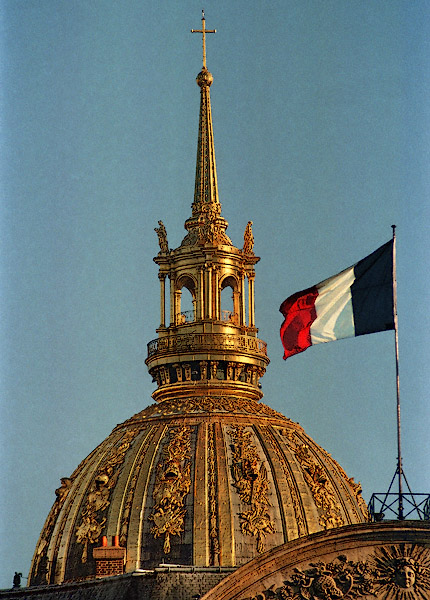 The dome at the top of the Hôtel des Invalides.