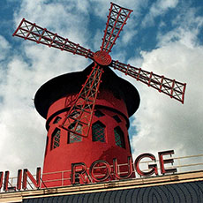 The Moulin Rouge on boulevard de Clichy.