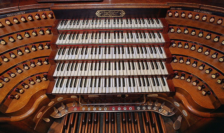 Le clavier de l’orgue de l’église Saint-Sulpice.