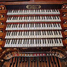 Le clavier de l’orgue de l’église Saint-Sulpice.