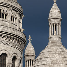 The central, northeast, and southeast cupolas of Sacré-Cœur Basilica.