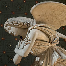 Une sculpture d’un ange dans l’église Saint-Gervais.