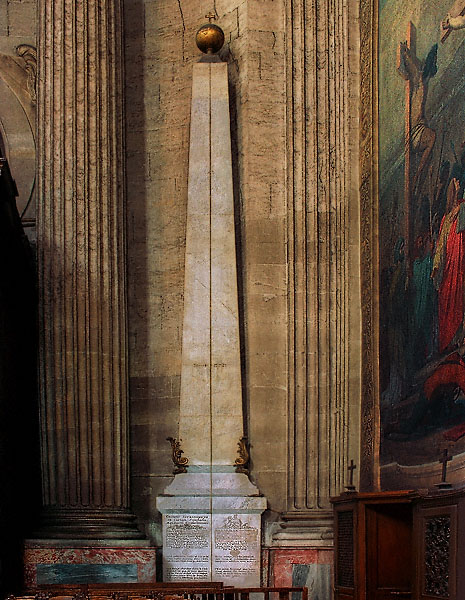 The astronomical gnomen inside Saint-Sulpice Church.