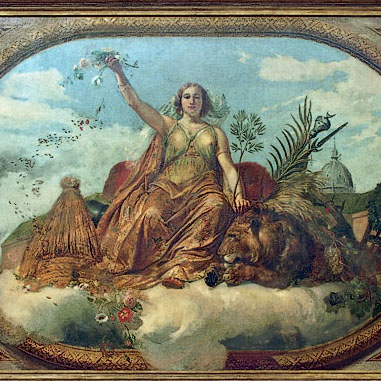 La Paix, une peinture sur le plafond de l’Assemblée Nationale.