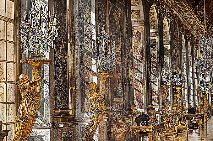 La façade de la chambre du roi au château de Versailles