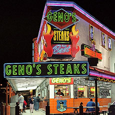 Geno’s Philly Cheese Steak Restaurant in Philadelphia.