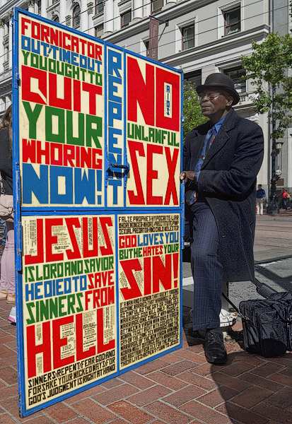 Owen Dias, the sidewalk preacher in San Francisco.