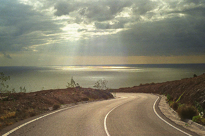 A sunset of the coast of the island of Gomera in the Canaries.