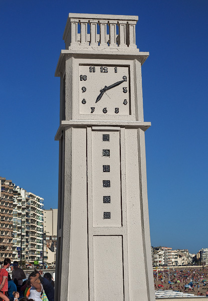 The clock tower on the beachfront in les Sables d’Olonne.