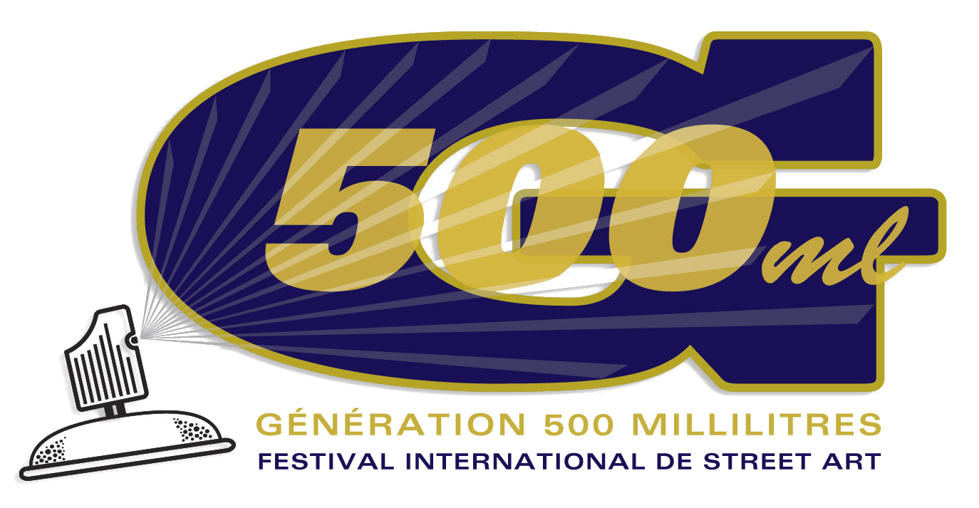 Le logo pour Génération 500 ml, un festival international de street art.