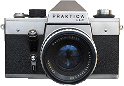 The Praktica LLC, a 35 mm SLR made in Dresden East Germany in the mid-1970s.
