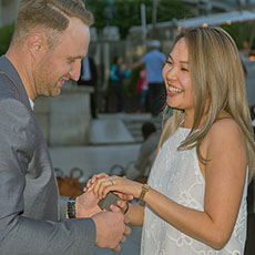 Barry proposing marriage at the Shangri La Hotel.